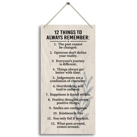 12 Things To Always Remember. Wooden Wall Decor, Farmhouse Blessed Sign for Home Decor