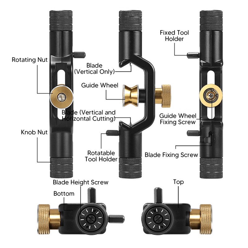 Double Head Cable Stripper Aluminum Alloy Adjustable Armoured Fiber Optic