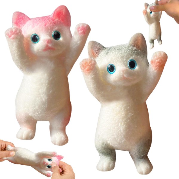 Squishy Cat Toy, 2 Pieces Cat Squeeze Toy, Funny Cat