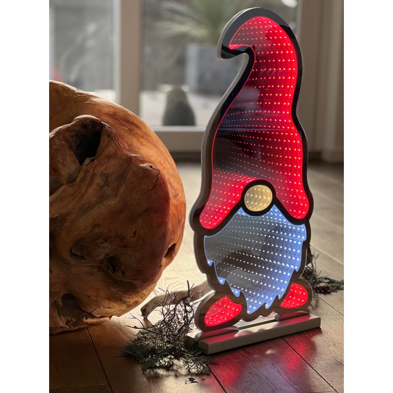 LED Santa Claus Infinity Effect Timer Function Illuminated on Both