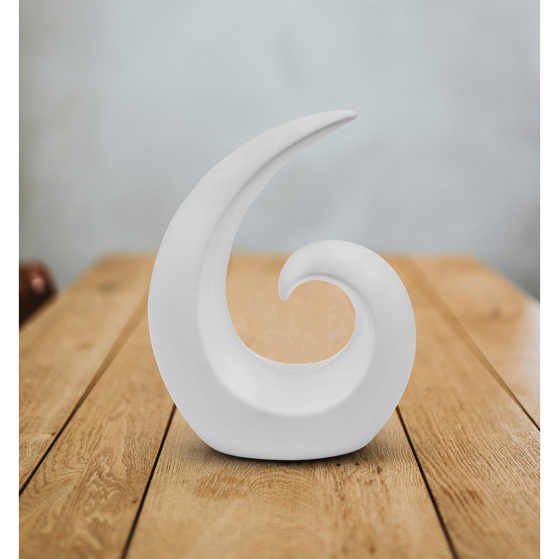 FeinKnick Stylish Ceramic Sculpture – Modern Decoration in White to