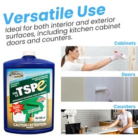 SURF PRO TSP e Organic Degreaser – Phosphate-Free, 500ml Concentrate Makes 6.6 Gal (25L) Solution – Biodegradable Cleaner for Walls, Trim, Siding – No Rinse, Paint Prep