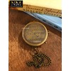 Grow Old Along with Me Engraved Brass Compass with Chain
