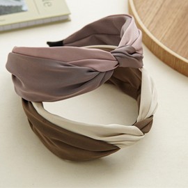 2Pcs Head Bands Wide Fashion Hair Hoops Headbands for Women Girls Hair Accessories (Pink, Deep Coffee)
