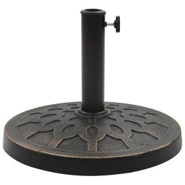 Umbrella Base Bronze Polyresin 28.7 lbs Fancy Design