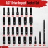 WETT 1/2" Drive Impact Socket Set, 29 Piece Deep Socket