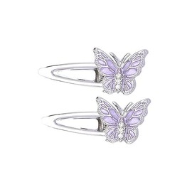 2pcs Sweet Butterfly Metal Hairpin for Girl Women Purple Hairpin Simple Y2k Hair Clip Hair Barrette Cute Bangs Clip Side Clip Duckbill Clip Headdress