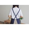 Adjustable Japanese Style Kitchen Apron Cotton Linen with 2 Pockets