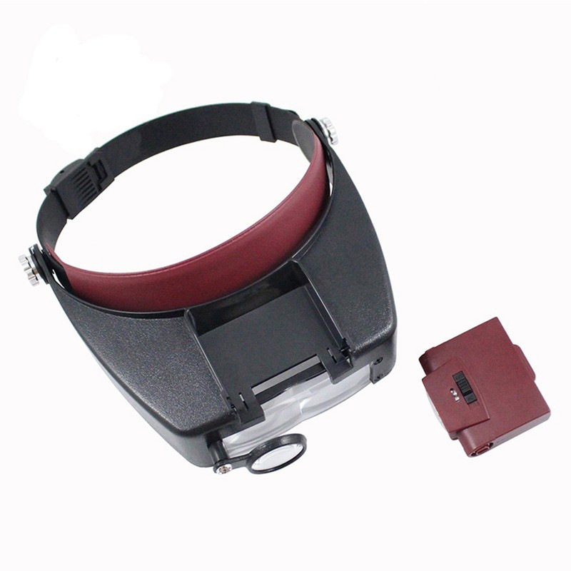 Magnifying Glass Helmet Type Head Mounted Magnifying Glass with LED