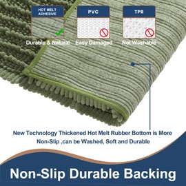 FLOLEOPA - Alfombras de baño de microfibra de felpa suave, antideslizantes, lavables a máquina, para tina, ducha y cuarto de baño, tapetes de piso (largo, 17 x 24 pulgadas)