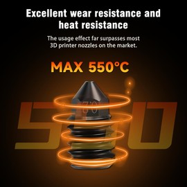 JUUPINE 4 Hardened Steel Nozzles for Bambu Lab A1/A1 Mini Hot End, Quick Change Removable Nozzles 0.2mm (2pcs)/0.4mm (2pcs), Suitable for A1/A1 Mini 3D Printer Extruder Hot End