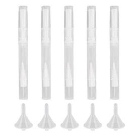 Juego de 5 bolígrafos Transparentes vacíos para Aceite de uñas, aplicador de Pincel para Brillo de Labios, Tubo líquido para Crecimiento de pestañas de plástico