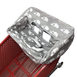 Shopping Cart Cover | High Chair and Grocery Cart Cover for Babies, Kids, Infants (Grey Elephant)