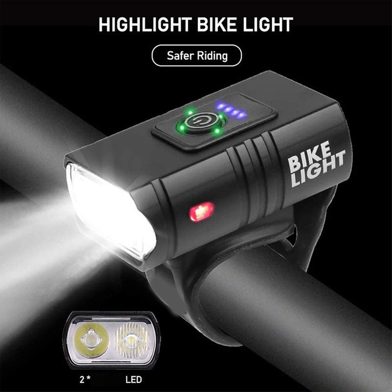 Bicycle Front Back Light USB Rechargable Bike Lamp Set Adjustable