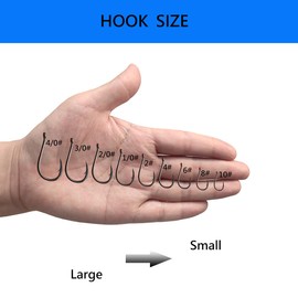 AMHDV Circle Fishing Hooks Circle Hooks Saltwater Freshwater, Dragon Scale Design Octopus Barb Fish Hook (50pcs, 2/0#)