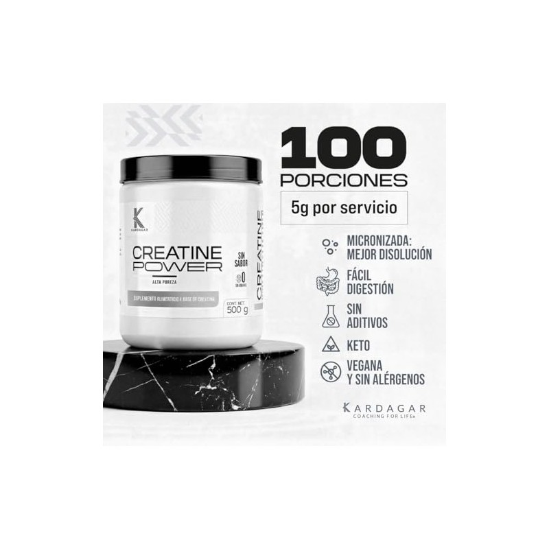 Creatina Monohidratada Micronizada en Polvo Malla 200 Envase 500g