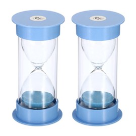 PATIKIL 20 Minute Sand Timer, 2Pcs 5.26 x 2.53inch Small Sandy Clock with Plastic Cover, Count Down Sand Glass for Games, Kitchen, Party Favors DIY Decoration, Blue