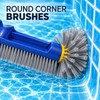 2 Pack 13 Inch Pool Cleaning Brush Heads with Rounded