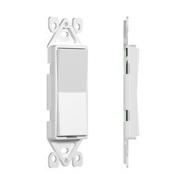 Levven Wireless Light Switch (UL & ETL Listed), On/Off and Dimming White Decorator-Style Switch - Requires Levven Power Controller