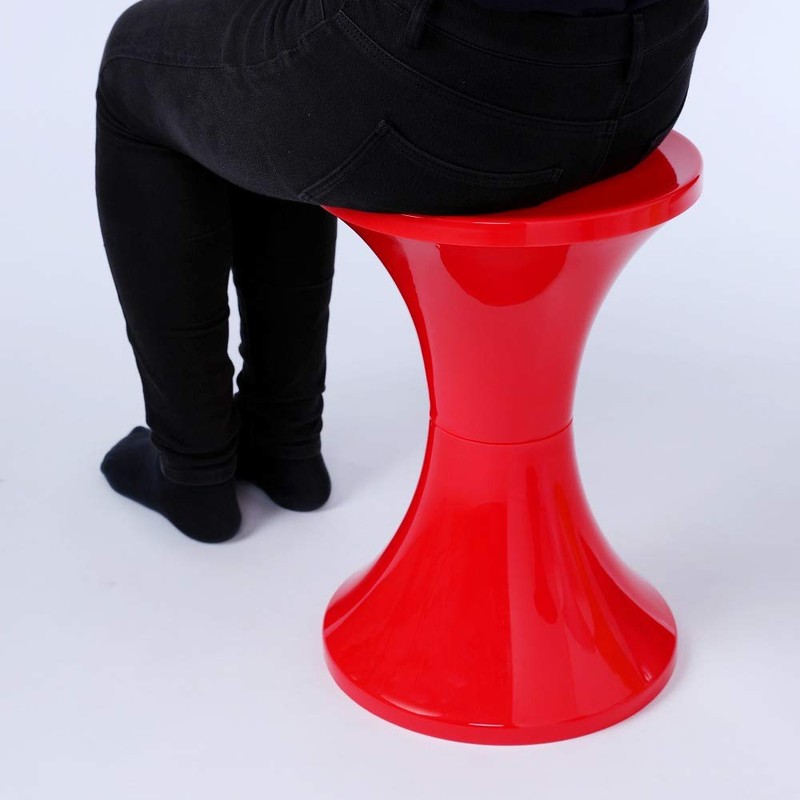 Stool, Red Color, Polypropylene, Diameter (approx.): 12.0 inches (30.5 cm),