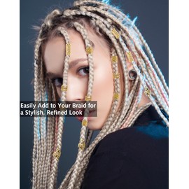 40pcs Gold Hair Cuffs for Braids, Gold Hair Jewelry, Jewelry for Hair Dreadlocks, Adjustable Hair Rings Braid Clips, Braid Jewelry Hair Braid Accessories Hair Cuffs for Women Girls （4 styles gold)