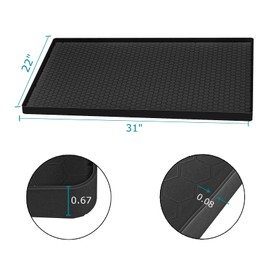 Jacooxi Under Sink Mat 31 x 22, Under Sink Tray for Kitchen Waterproof Bathroom Cabinet Mat, Silicone Under Sink Liner, Easy to Clean Cabinet Mat Organizers and Storage, Black