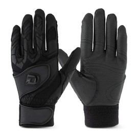 DeMARINI WTABG1002S Baseball Batting Glove (Ambidextrous Use) (High School Baseball Compatible) Black
