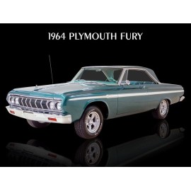 1964 Plymouth Fury Hot Rod Metal Sign: 12x16" & Ships Free