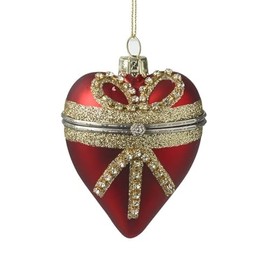 Heaven Sends Red & Gold Heart Casket Bauble