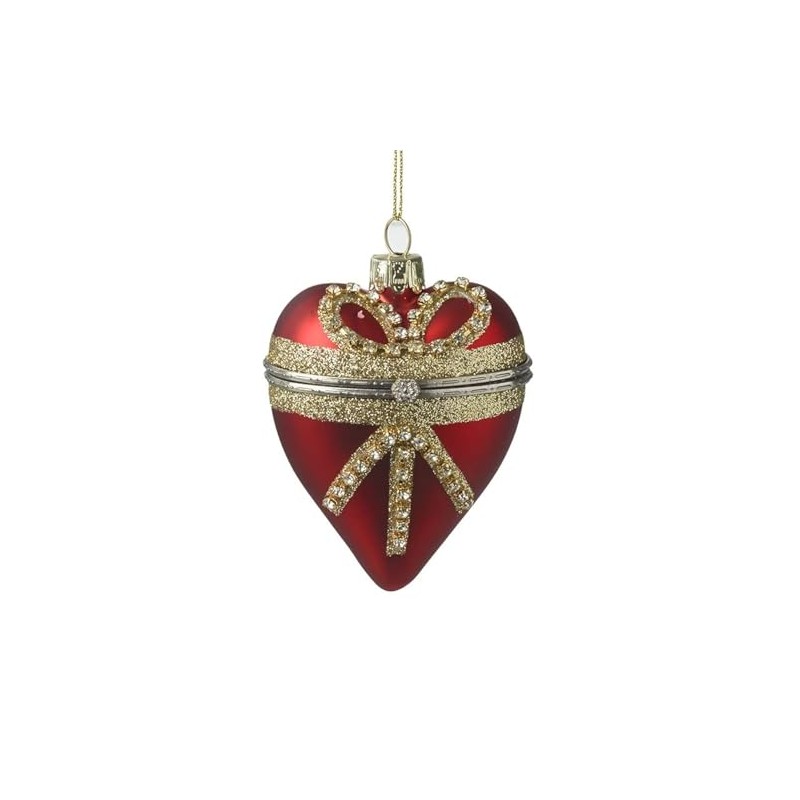Heaven Sends Red & Gold Heart Casket Bauble