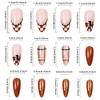 24 Pcs Fall Press on Nails Medium Almond Fake Nails