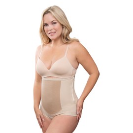 Bellefit Postpartum Girdle for Women with Side Zipper Best Postpartum Belly Band Support Girdle Stomach Binder Waist Trainer Beige