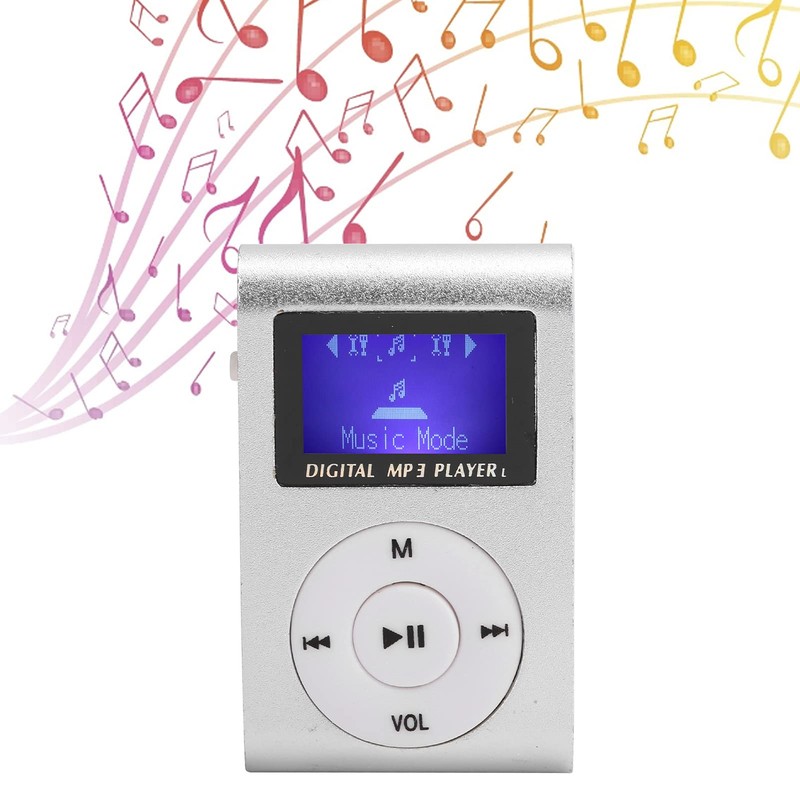 MP3 Player Portable Music Player Clip Back LCD Display MP3