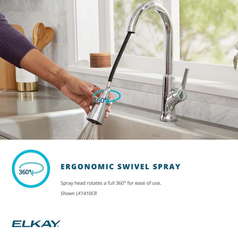 Elkay Everyday Single Hole Kitchen Faucet with Pull-Down Spray and