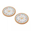 Pioneer Woman Cork Coasters Folk Geo 6Pc Set White Coral