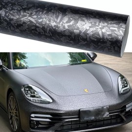 Carlas 108"x60" Premium Matte Flat Forged Carbon Fiber Vinyl Wrap Film Black 9ft x 5ft
