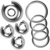 WB32X10013 WB32X10012 Chrome Stove Burner Drip Pan Set 4-Pack Fits