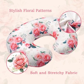 wirein Nursing Pillow Cover, Soft Stretchy Removable Slipcover for Breastfeeding Pillows,Comfortable Nursing Pillow Case for Infant Baby Boys Girls Newborn,Floral