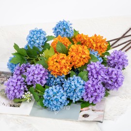 DILATATA Faux Hydrangea Flowers 30" Blue Artificial Hydrangea Spray with 5 Flower Heads, 3 Per Bag.Faux Hydrangeas Silk Flowers Fake Hydrangeas for Indoor Outdoor Wedding Table Centerpieces Decor