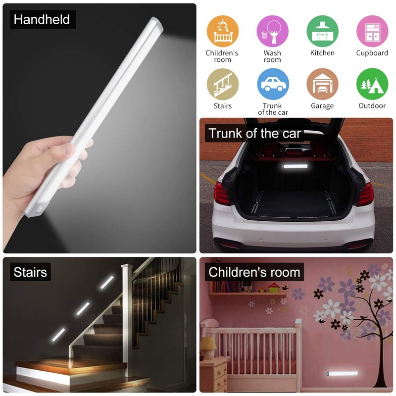 LED Motion Sensor Cabinet Light,Under Counter Closet, Wireless USB Rechargeable