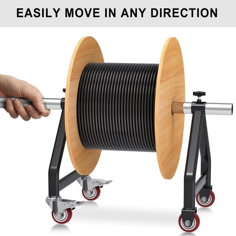 Insaga Wire Spool Rack Portable Cable Caddy with Wheels, Wire