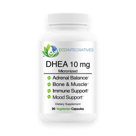 EcoIntegratives DHEA 10 mg Micronized Supplement for Hormonal Support – Adrenal Health, Bone Density, & Muscle Health for Men & Women – Non-GMO, Gluten-Free, Soy-Free – 90 Vegetarian Capsules