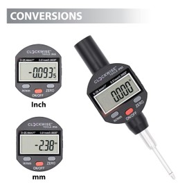 Clockwise Tools IP65 Grade Digital Indicator, DPIR-0105, 0-1 Inch/25.4mm, Inch/Metric Conversion