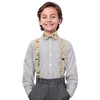 BELLUNO Boys' Floral Suspenders and Bow Tie Set, Pre-Tied Cotton