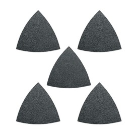 Fein Sanding Sheets with Hook & Loop Attachment - Aluminum Oxide, Full Resin Bond, Multi-Material Use, Unperforated, 150 Grit, 3-1/8" Edge Length, 5-Pack - 63717087042