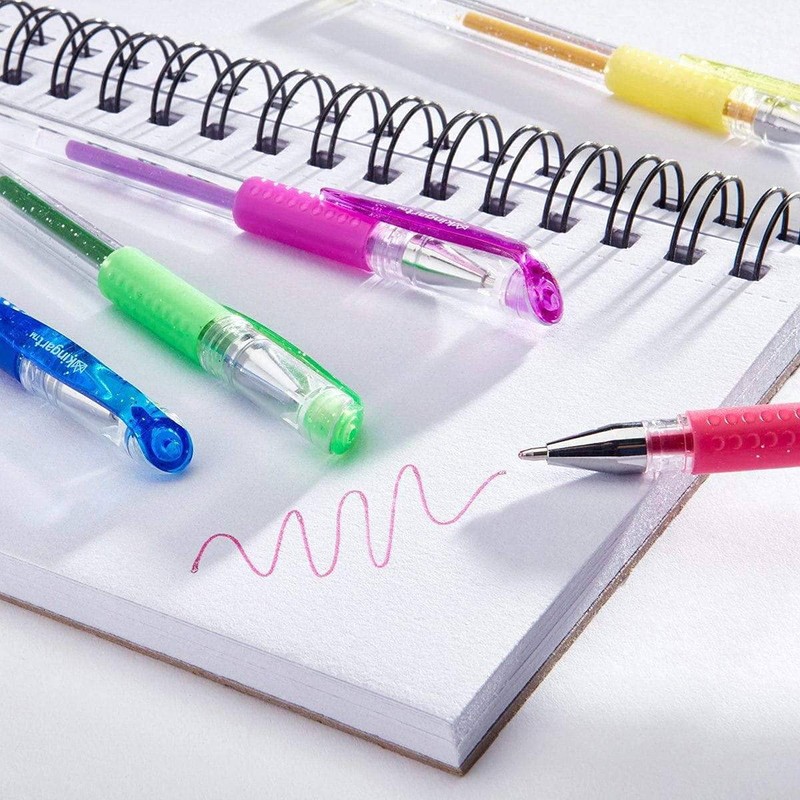 KINGART 400-50 Glitter Rollerball Gel Pens, 50 Sparkling Colors with