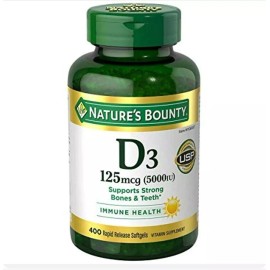 Nature’s Bounty Nature's Bounty Vitamin D3 125mcg 5000iu 400 Gels Strong Bones/Teeth EXP 11/2026