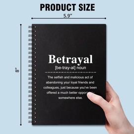 QYUVK Betrayal Definition Hardcover 160 Pages Blank Spiral Notebooks, Employee Appreciation Gift, Leaving Going Away Gifts for Coworker Colleagues, Thank You Gift for Coworker, New Job Gifts