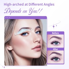 Beauty7 High Arched Eyebrow Wax Strips, Facial Hair Removal, Eyebrow Waxing Strips, 24 Strips 4 Calming Oil Wipes, Home Waxing for Sensitive Skin Types for Women