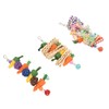 3pcs Parrot Chew Toys Weave Carrot Corn Rattan Balls Shredded